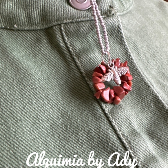 Sunstone pendant charm beaded bohemian necklace - Picture 2 of 2